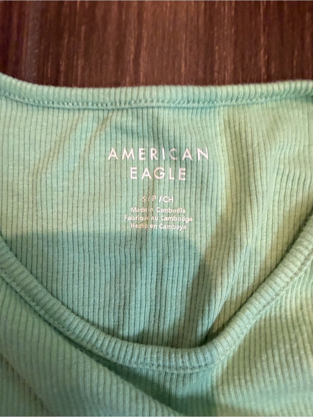 American Eagle Outfitters Women's Ribbed Scoop Neck Tank - Mint Green